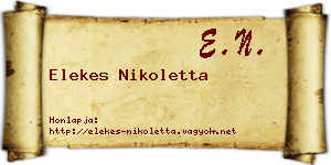 Elekes Nikoletta névjegykártya